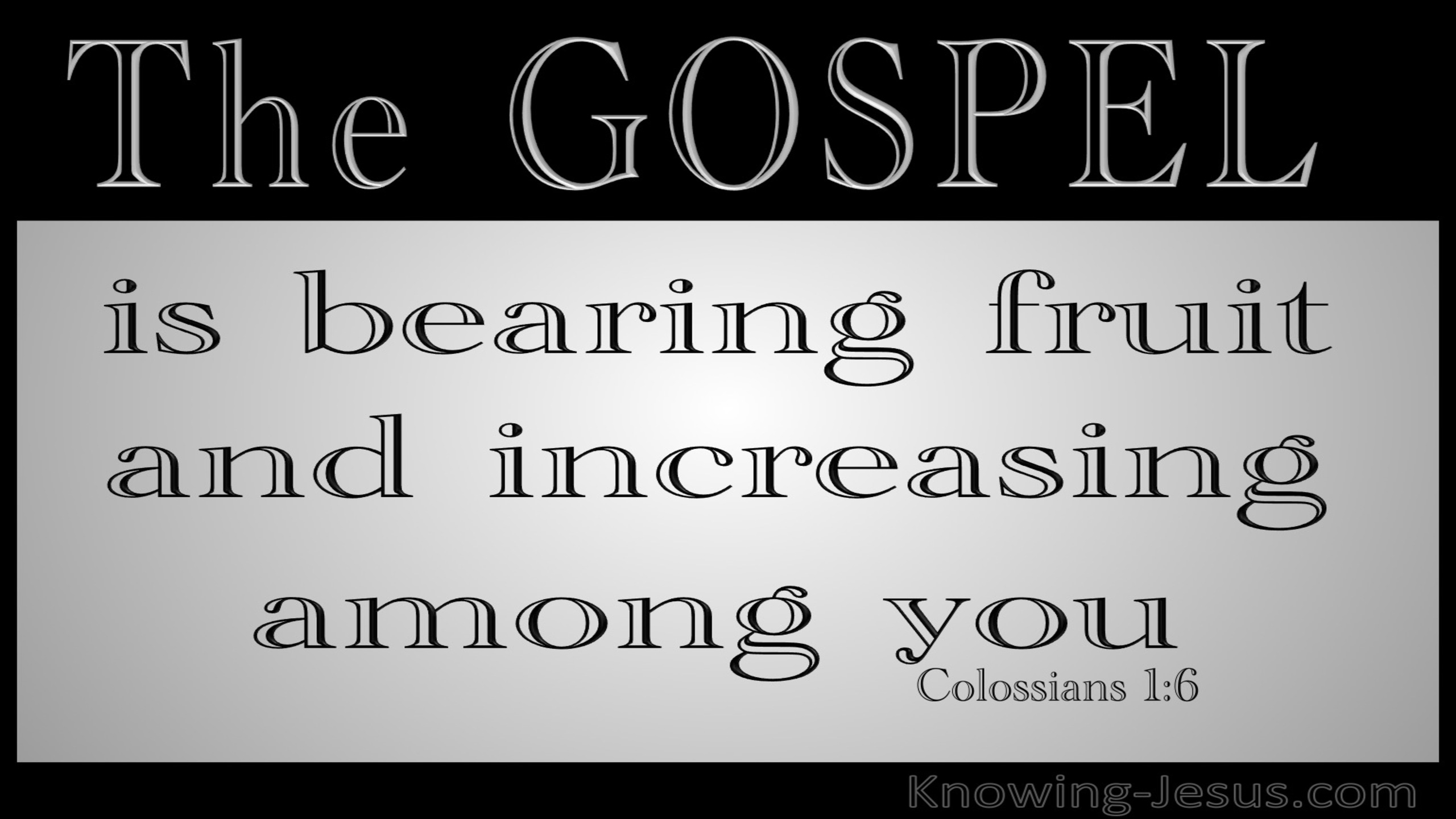 Colossians 1:6 The Gospel Which Has Come To You (gray)